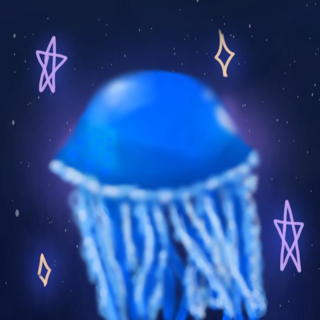 silly blue jellyfish