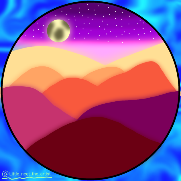 mountains in the night-time