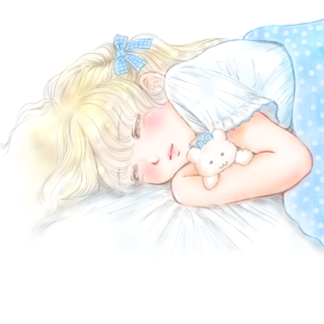 お昼寝な金髪少女。