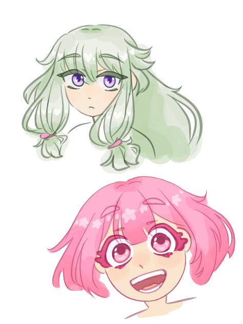 nene & emu pjsk fanart 💚💖