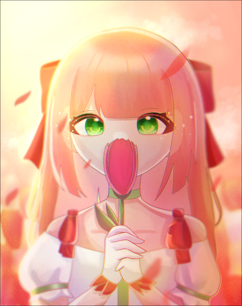 夕日色に染まる