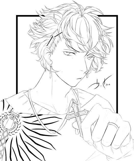 オリキャラ８（塗り絵）