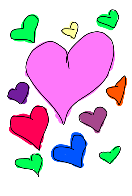 my aunt drew hearts