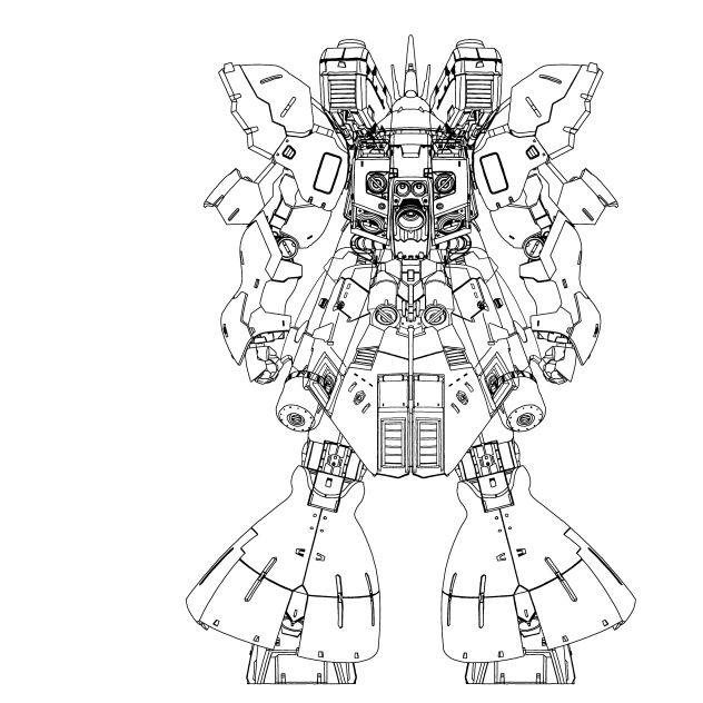 塗り絵 RG Gundam Sazabi Lineart - ibisPaint