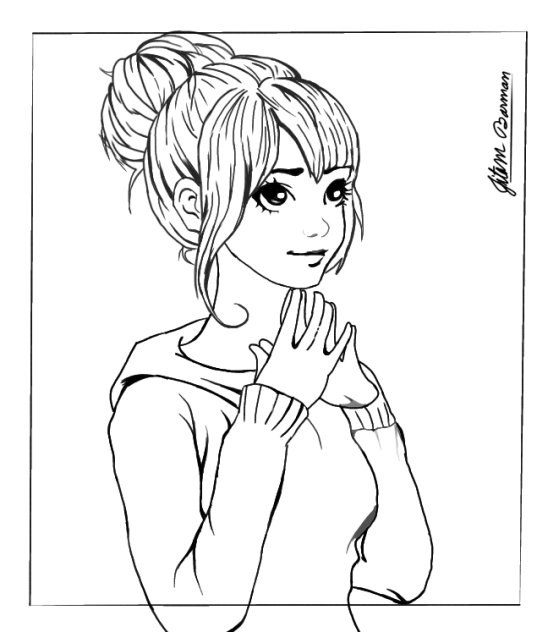 Girl lineart  (⌒‿⌒)