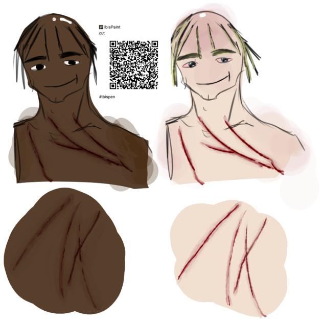 blood ,, cut brush..