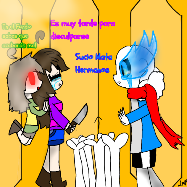 Genocide Sans, Chara and Frisk