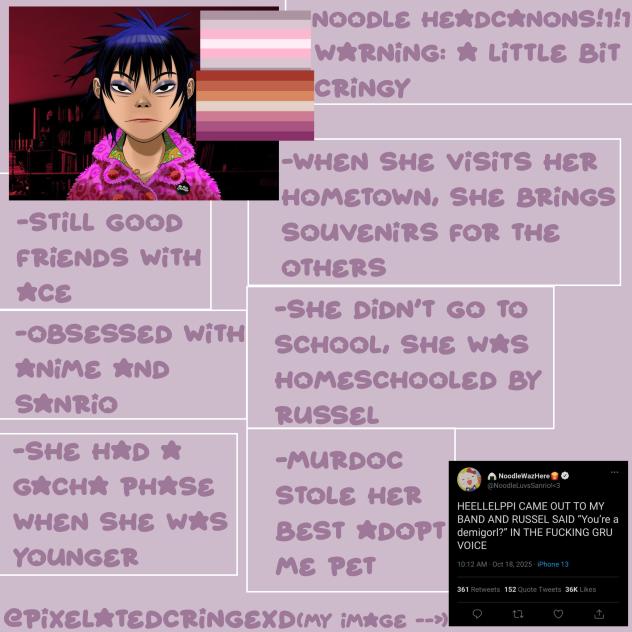 Noodle headcanons 🍙🎨