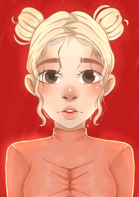 cute girl with hair buns