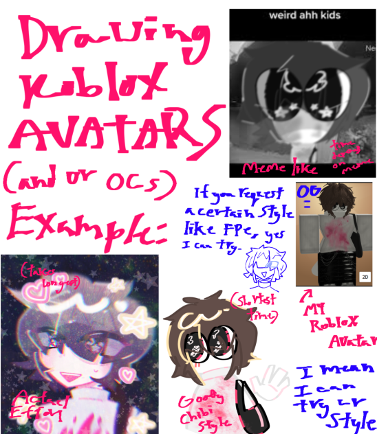 drawing oc an roblox avatars or whatever