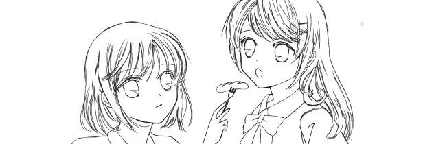 塗り絵、フリーヘッダー仲良し