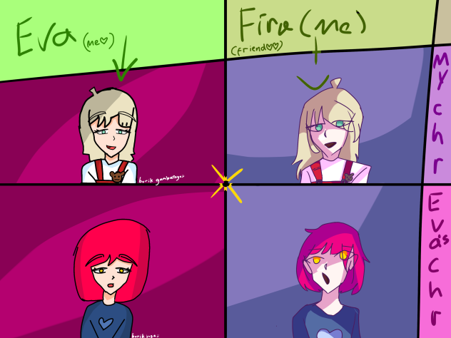 I draw you draw with my friend!!