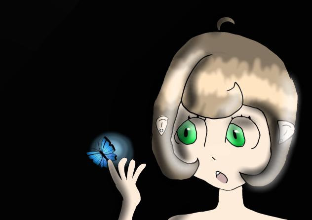 girl have a great butterfly