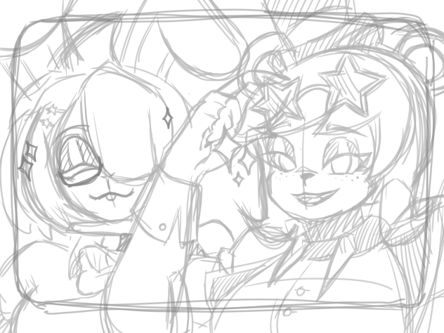 sketch of Frennie and Bofie