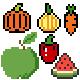 Various fruits and vegetables Pixels 1