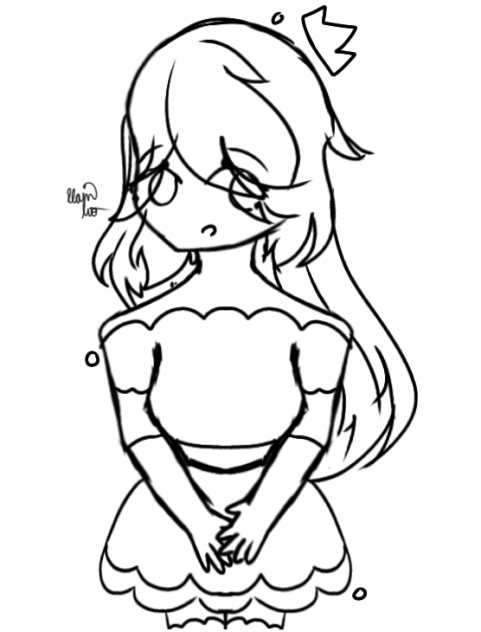 A Princess with a Small Crown Sketch