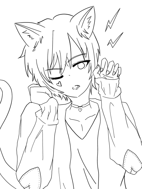 猫耳男子　色塗って下さい！