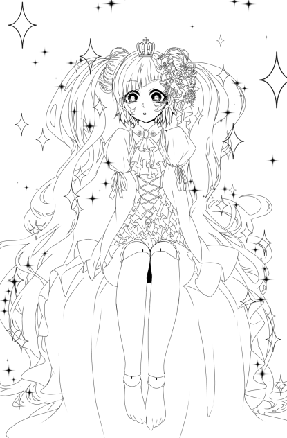 少女ドール 線画