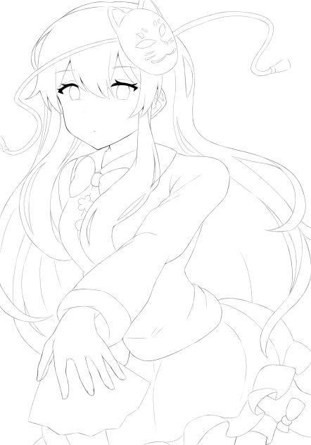 秦こころ　線画