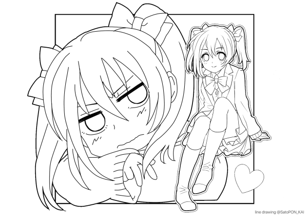 にこにー先輩 線画