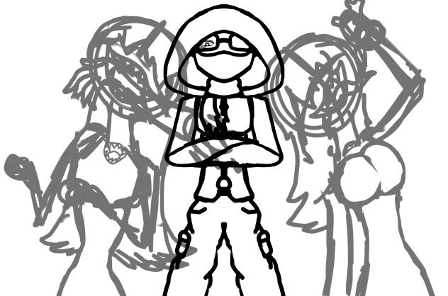 Monster sisters + creator (sketch)