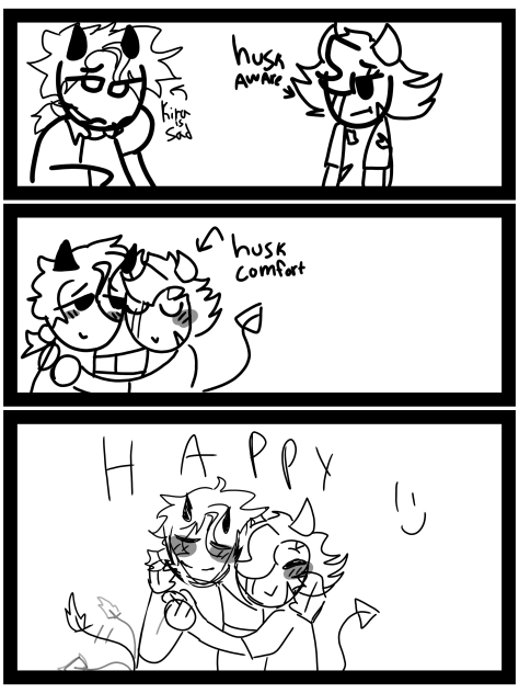short comic of husk and kira