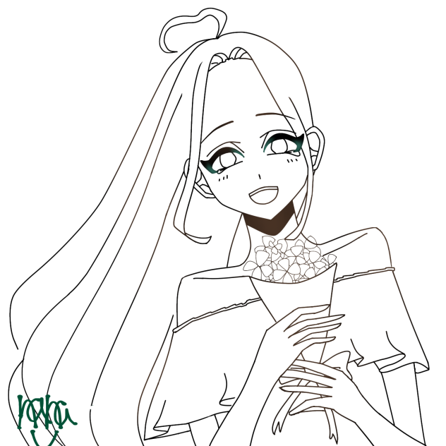 クローバー擬人化ちゃん線画！