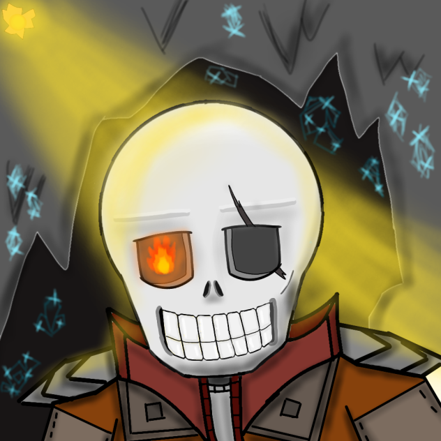 skull in cave cristal alone