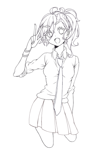 鬼っ子JK  描いてみた