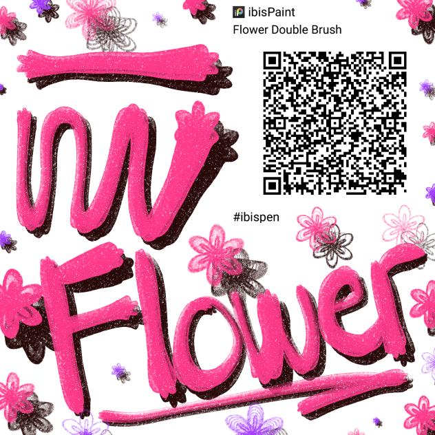 Flower Typography Crayon Brush