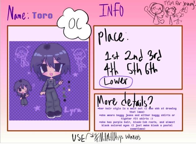 MillMill DTIYS prize sheet