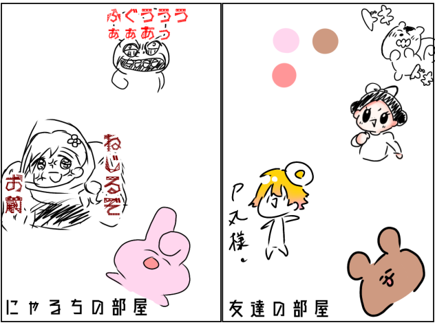 リア友と描いたゆるふわ