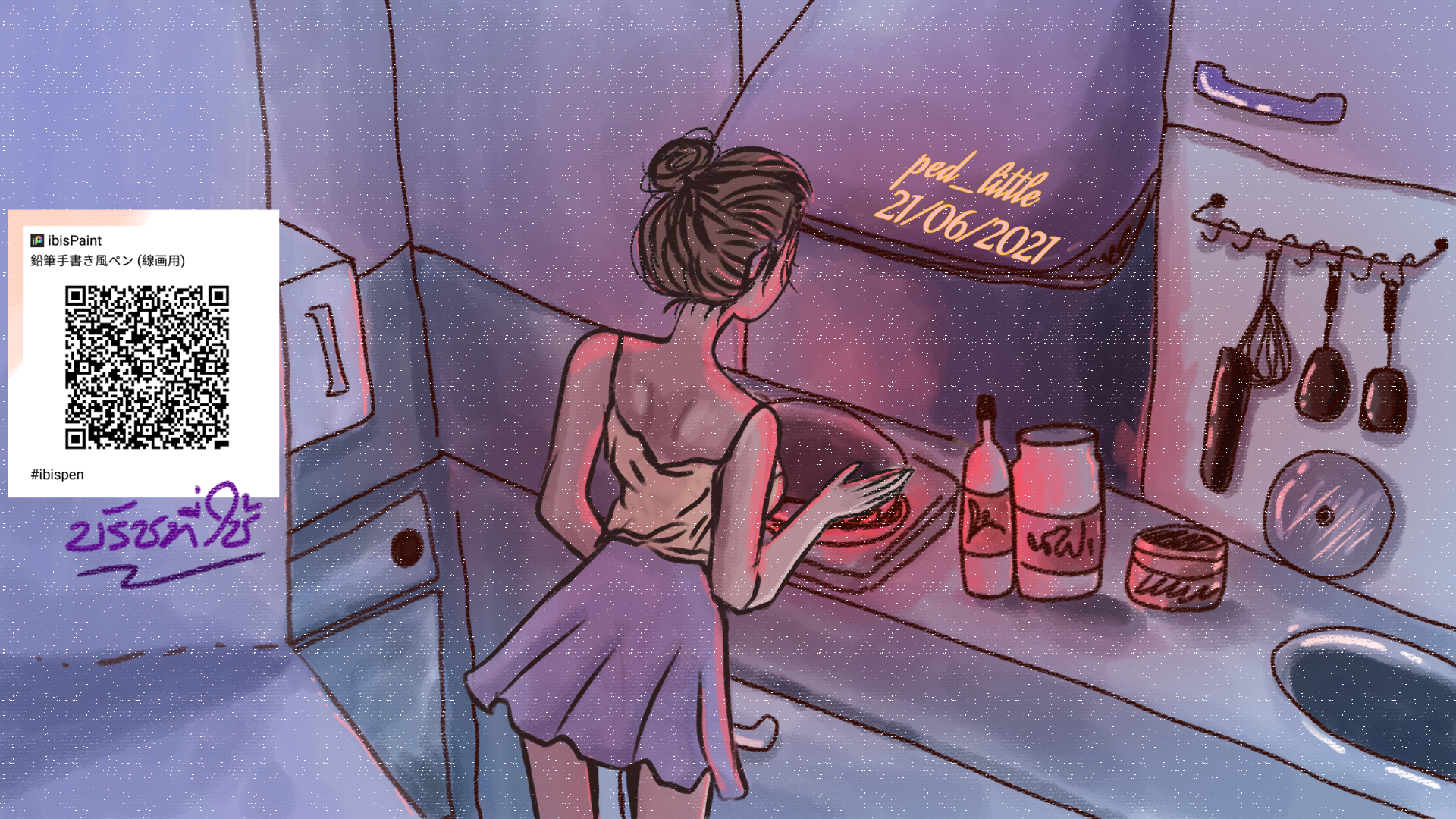kitchen and women - ibisPaint