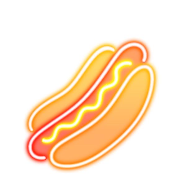 Hotdog neon icon2
