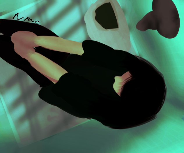 Hiding inside the school showers again