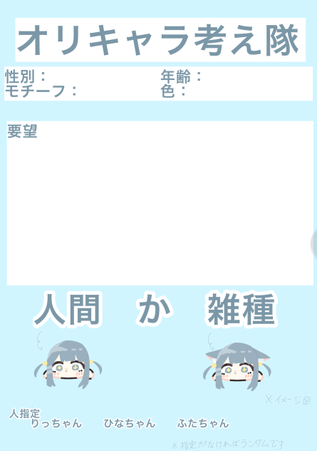オリキャラ考え隊