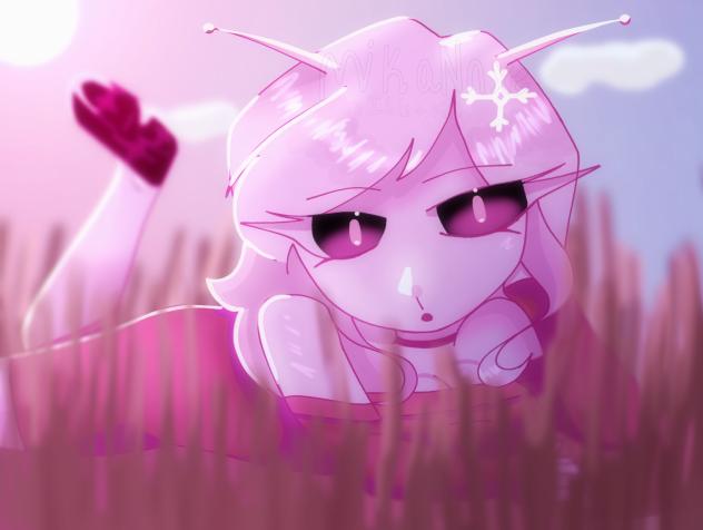 Somewhere in the pink grass