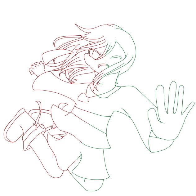 ケツイを力に変えて　線画