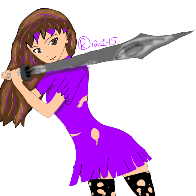 anime girl with a sword speed paint