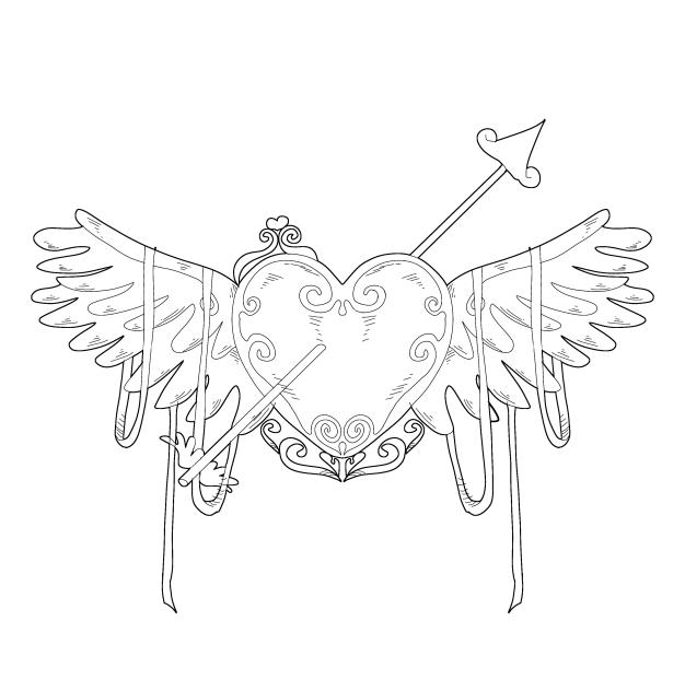 Heart arrow outline