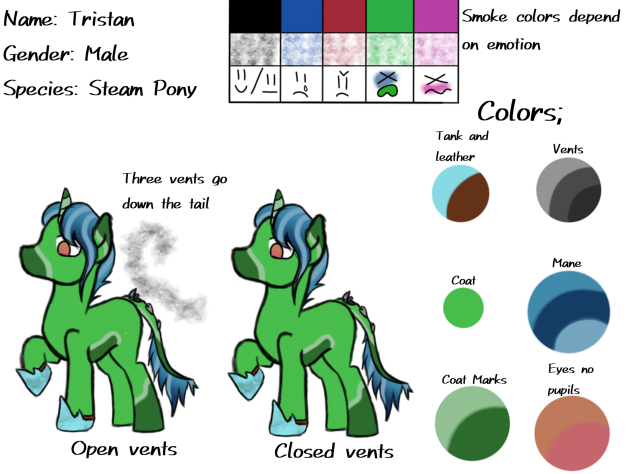 Tristan ref sheet Steam pony