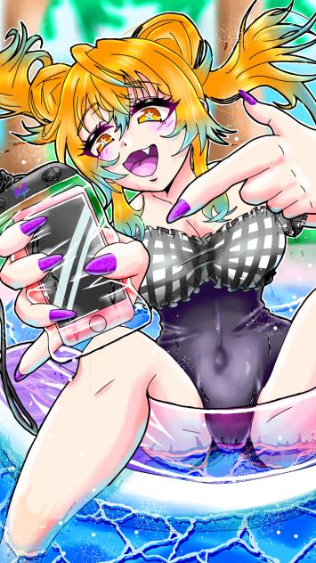 【ドン・キホーテ】防水ケースPOPパネルの女の子