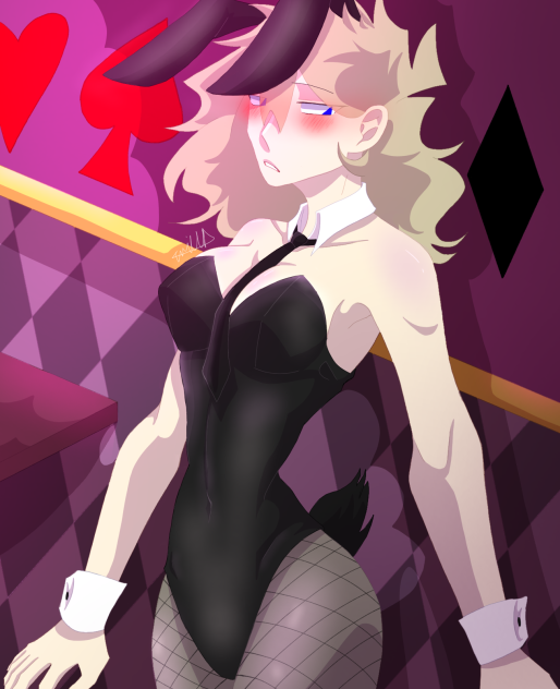 Willow in a bunny suit