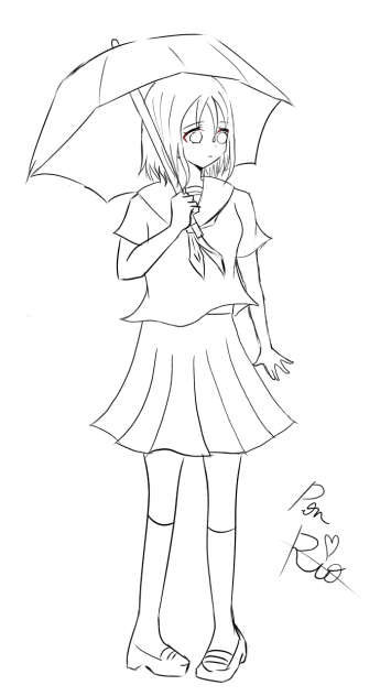 雨上がり　線画