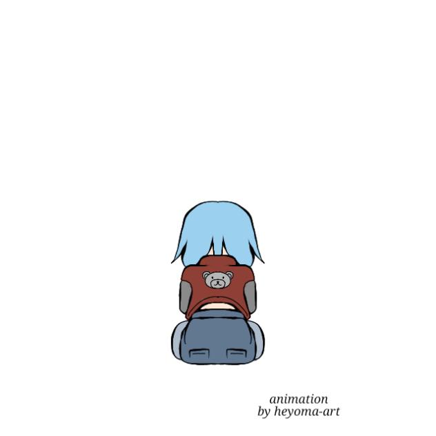 recibiendo un regalo, animacion OC Dani