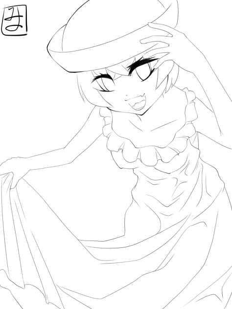 夏のワンピースその3 line art