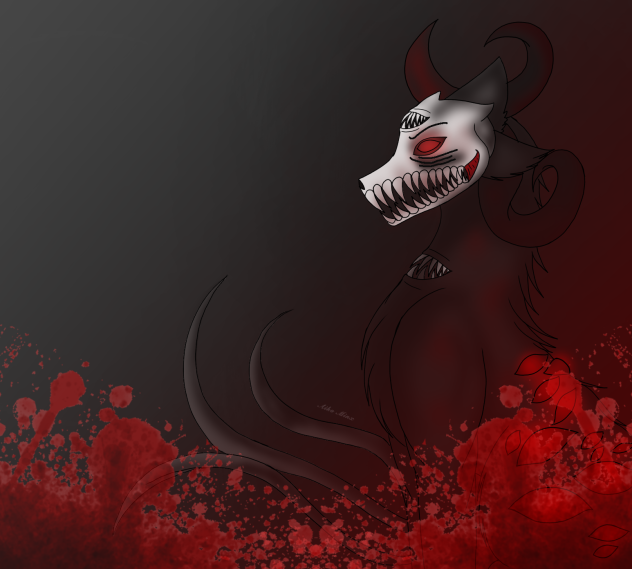 terror (blood and scary warning)