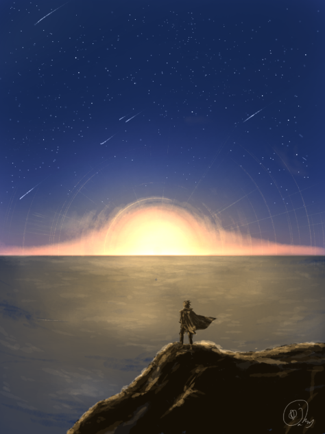 頂上から見る朝日