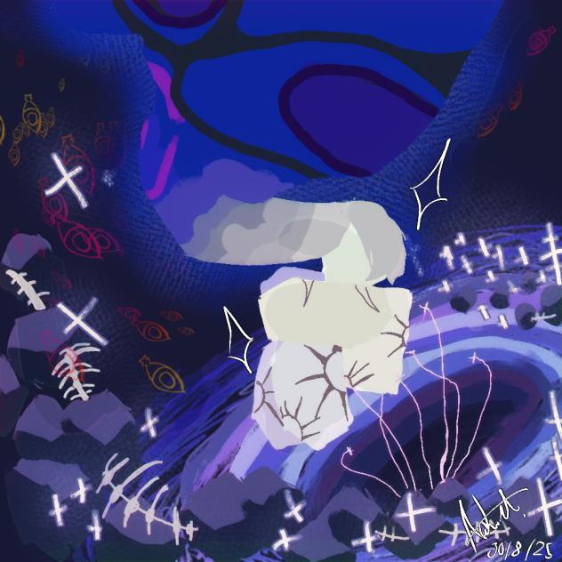 through the patches of violet