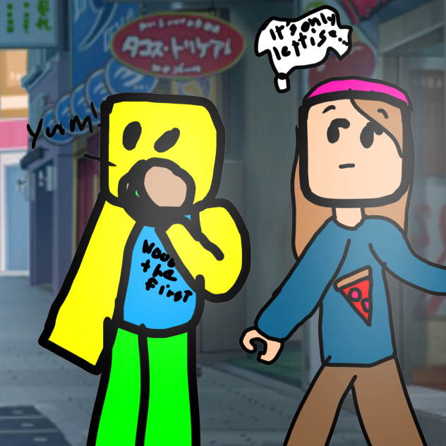 Noob the first eats bread and lettuce